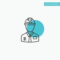 Worker Industry Construction Constructor Labour Labor turquoise highlight circle point Vector icon