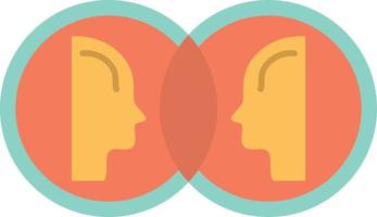 Coin Face Dual Duplicate Man  Flat Color Icon Vector icon banner Template