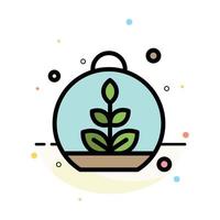 Growing Leaf Plant Spring Abstract Flat Color Icon Template vector