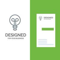 Bulb Light Design Grey Logo Design and Business Card Template vector