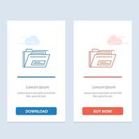 Folder File Zip Rar   Blue and Red Download and Buy Now web Widget Card Template vector