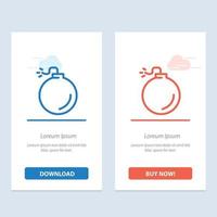 Bomb Explosive Explosion  Blue and Red Download and Buy Now web Widget Card Template vector