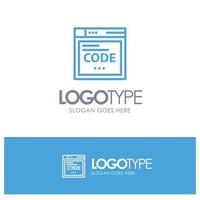 Browser Internet Code Coding Blue Logo Line Style vector