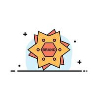 plantilla de banner de vector de icono lleno de línea plana de negocio de forma de logotipo de marca de marca de estrella