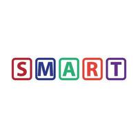 smart colourf text on white background vector