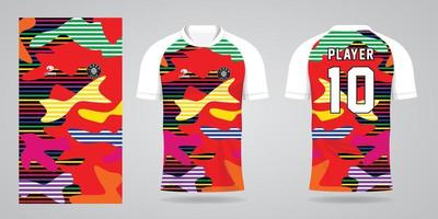 plantilla de diseño de deporte de camiseta de fútbol colorido vector