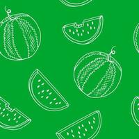 watermelon seamless pattern. hand drawn vector illustration in doodle style. minimalism. wallpaper, textile, wrapping paper, background. juicy fresh fruits summer food