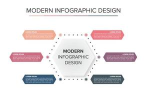 Modern Infographic design presentation background flat color vector