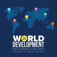 diseño de publicaciones en redes sociales del día mundial de la información sobre el desarrollo vector