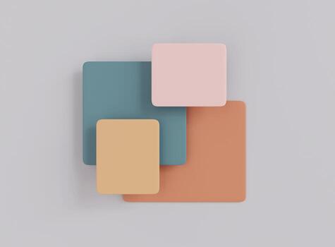 Top view of blank geometrical forms. Abstract minimal scene design for Design for product presentation. 3D rendering. photo