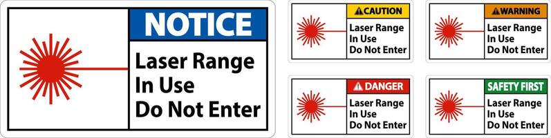 Laser Range In Use Do Not Enter Sign vector