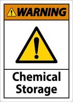 signo de símbolo de almacenamiento químico de advertencia sobre fondo blanco vector
