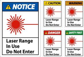 Laser Range In Use Do Not Enter Sign vector