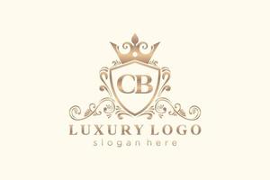Initial CB Letter Royal Luxury Logo template in vector art for Restaurant, Royalty, Boutique, Cafe, Hotel, Heraldic, Jewelry, Fashion and other vector illustration.