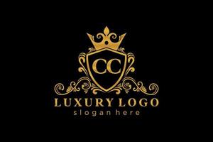 Initial CC Letter Royal Luxury Logo template in vector art for Restaurant, Royalty, Boutique, Cafe, Hotel, Heraldic, Jewelry, Fashion and other vector illustration.