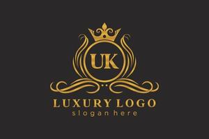 plantilla de logotipo de lujo real de carta inicial del Reino Unido en arte vectorial para restaurante, realeza, boutique, cafetería, hotel, heráldica, joyería, moda y otras ilustraciones vectoriales. vector