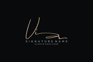 Initial VI Letter Signature Logo Template elegant design logo Sign Symbol template vector icon