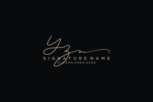 Initial YZ Letter Signature Logo Template elegant design logo Sign Symbol template vector icon