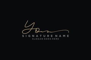 Initial YO Letter Signature Logo Template elegant design logo Sign Symbol template vector icon