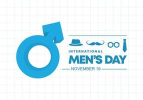 International men day celebrated on november 19. vector