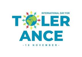 World tolerance day background with earth on white background. vector