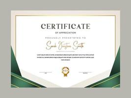 Modern elegant gold certificate template with badge vector