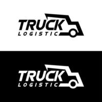 truck line logo design concept vector