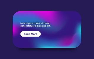 Card element ui kit for responsive mobile app in gradient style. Website marketing or promotion interface template. vector