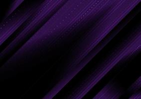 Abstract dark purple geometric graphic of diagonal stripe with lines and dots vector technology background