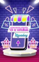 Cyber Monday, shopping fun from your smartphone vector