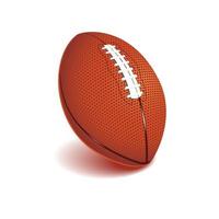 this is a classic picture of a 3D American football ball in red-orange color that looks nice on a white background vector