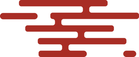 Chinese Cloud. Traditional Lined Red Design Element png