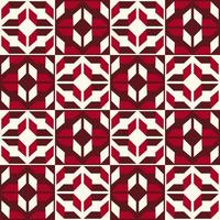 Abstract geometric seamless pattern. Red-white geometric seamless checkered pattern style. Ethnic geometric red color pattern on white background for interior decoration elements, wrapping. vector