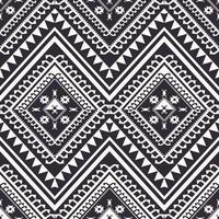 Ethnic geometric black and white pattern. Ethnic aztec Navajo geometric diamond shape seamless pattern black and white color background. Ethnic fabric textile black and white pattern. vector
