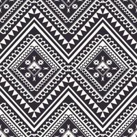 Ethnic geometric black and white pattern. Ethnic aztec Navajo geometric diamond shape seamless pattern black and white color background. Ethnic fabric textile black and white pattern. vector