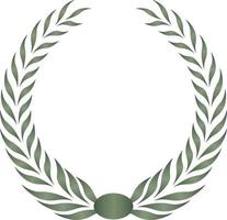 hand drawn laurel wreath green gradient vector