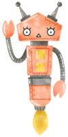 schattig robot hand- verf waterverf png