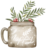 Winter Christmas ornament watercolor element png