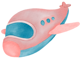 aereo acquerello cartone animato carino png