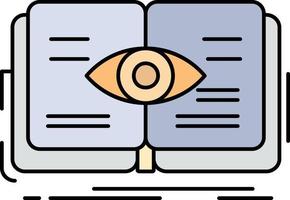 knowledge book eye view growth Flat Color Icon Vector