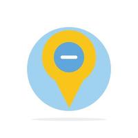 Location Map Navigation Pin minus Abstract Circle Background Flat color Icon vector