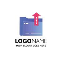 Folder Document File Storage Business Logo Template Flat Color vector