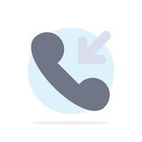 Answer Call Incoming Abstract Circle Background Flat color Icon vector