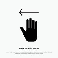 Hand Arrow Gestures Left solid Glyph Icon vector