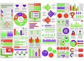 paquete infográfico de redes sociales vector