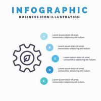 Eco Ecology Energy Environment Line icon with 5 steps presentation infographics Background vector