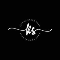 Initial KS handwriting logo template vector
