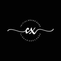 Initial CX handwriting logo template vector