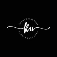 Initial KU handwriting logo template vector