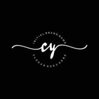 Initial CY handwriting logo template vector